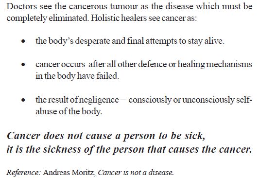 Cancer is not a disease